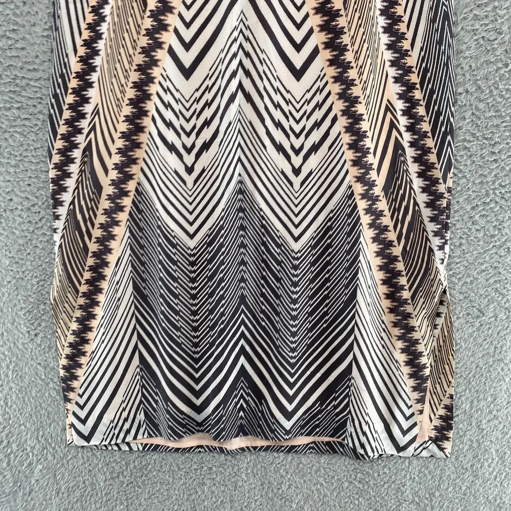 HD In Paris Midi Dress Womens 8 Silk Anthro Geometric Shift Boho Sleeveless‎